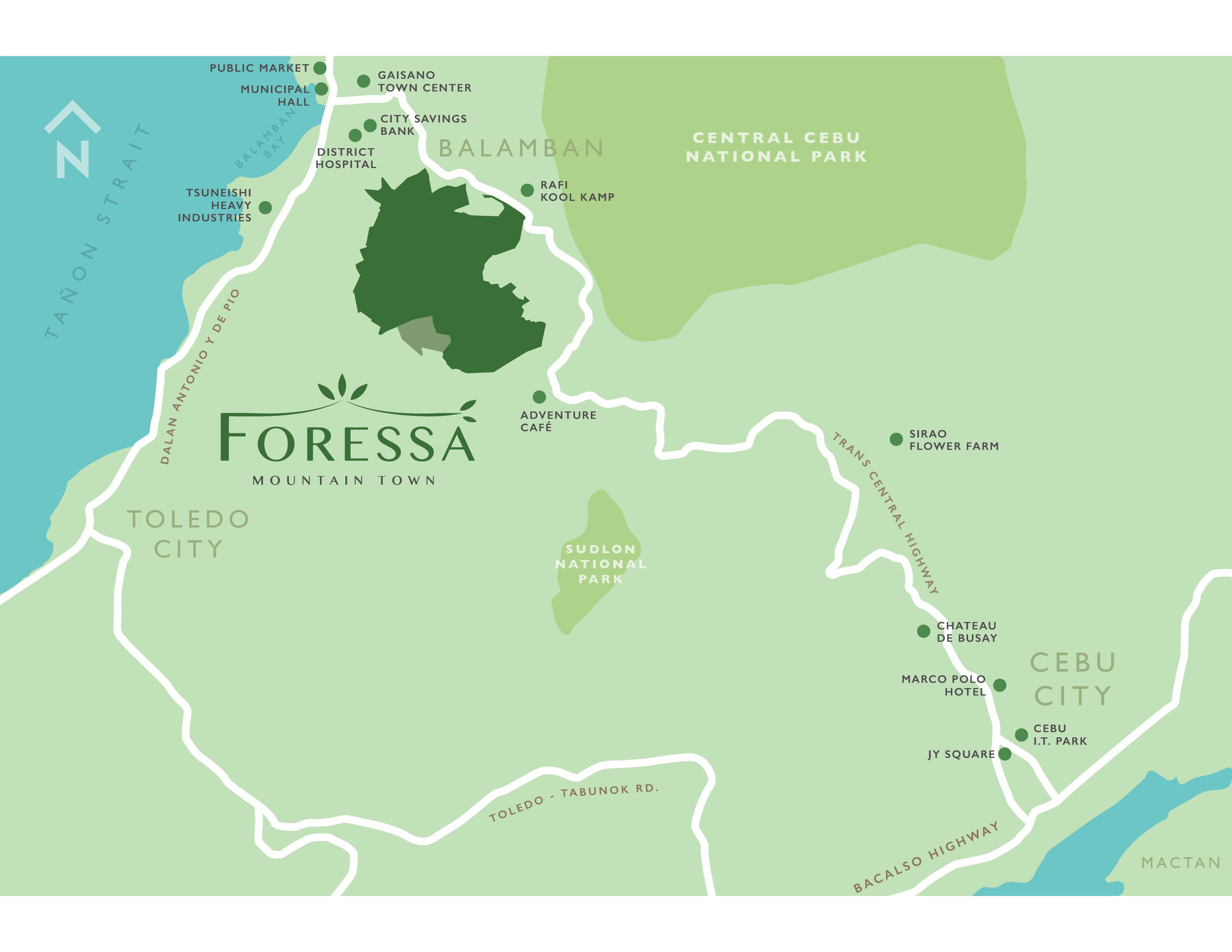 Foressa Mountain Town Location Vicinity Map