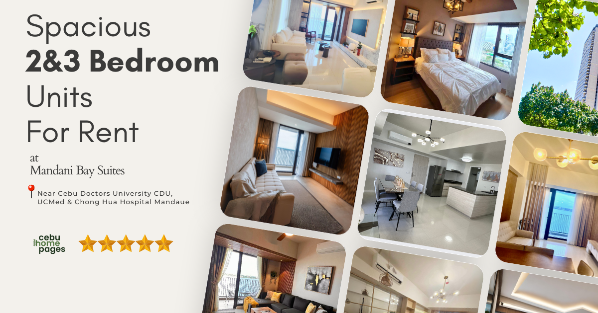 Spacious 2&3 Bedrooms For Rent in Mandani Bay Near Cebu Doctors