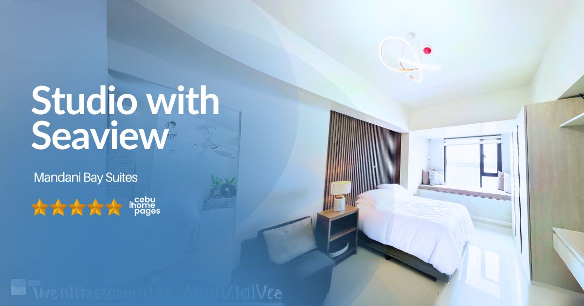 For sale in Mandani Bay - Near Cebu Doctors University CDU, UCMed & Chong Hua Hospital Mandaue - Studio Seaview at Mandani Bay Suites