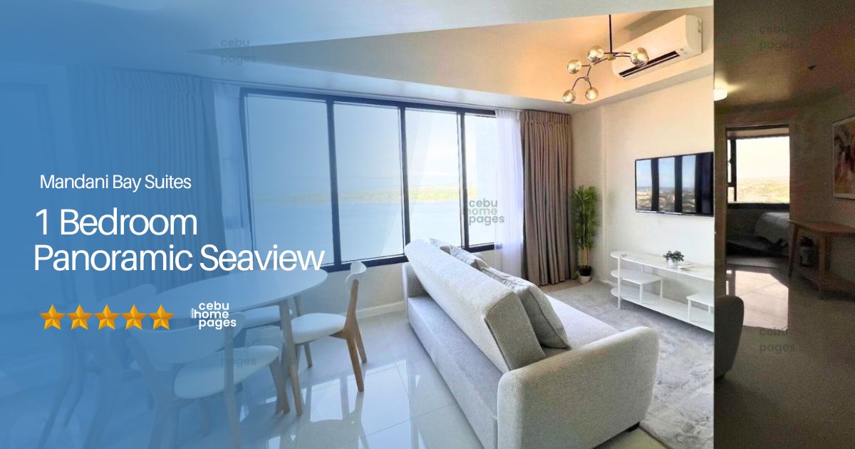 For sale in Mandani Bay - Near Cebu Doctors University CDU, UCMed & Chong Hua Hospital Mandaue - 17th Floor 1BR Special Corner Seaview at Mandani Bay Suites
